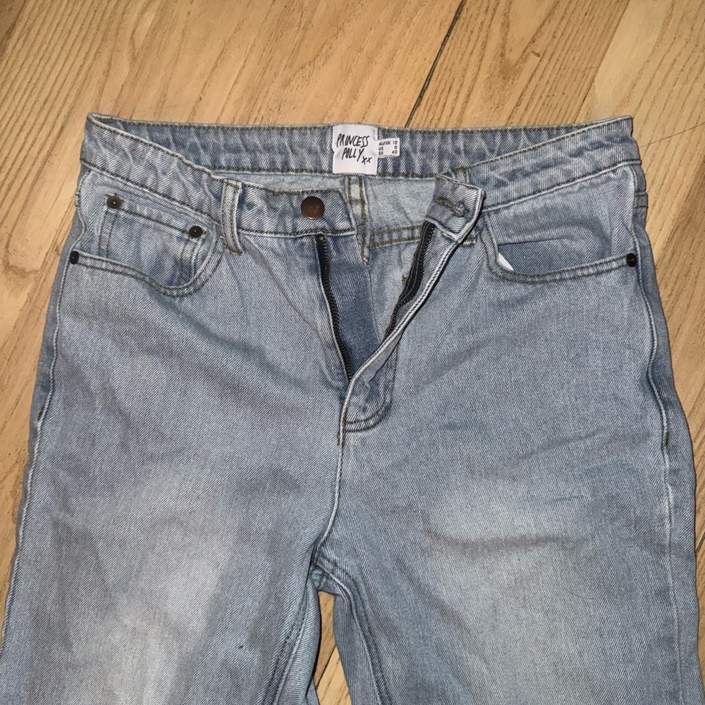 Princess Polly Light Blue Straight Leg Jeans